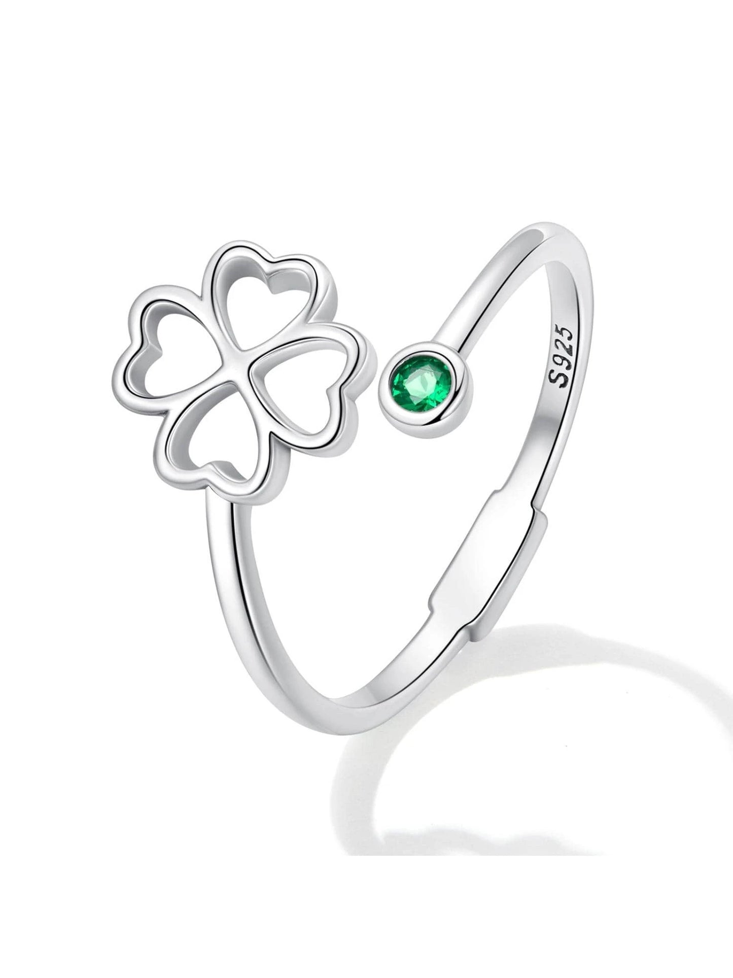Anillo ajustable en plata 925 con detalle de hojas