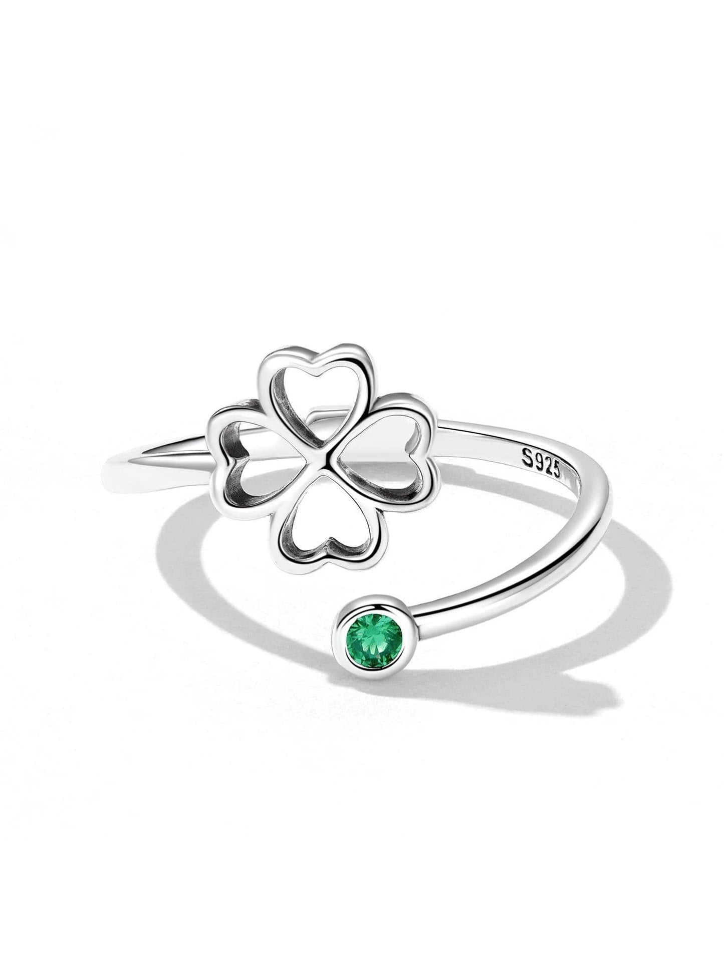 Anillo ajustable en plata 925 con detalle de hojas
