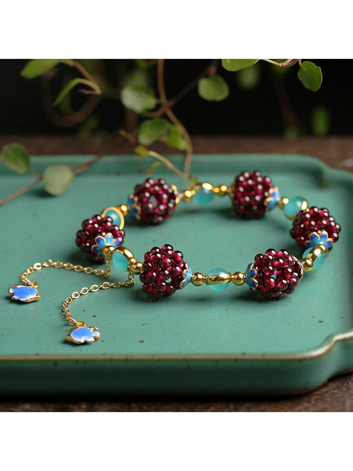 Pulsera hematita y granate Lylice