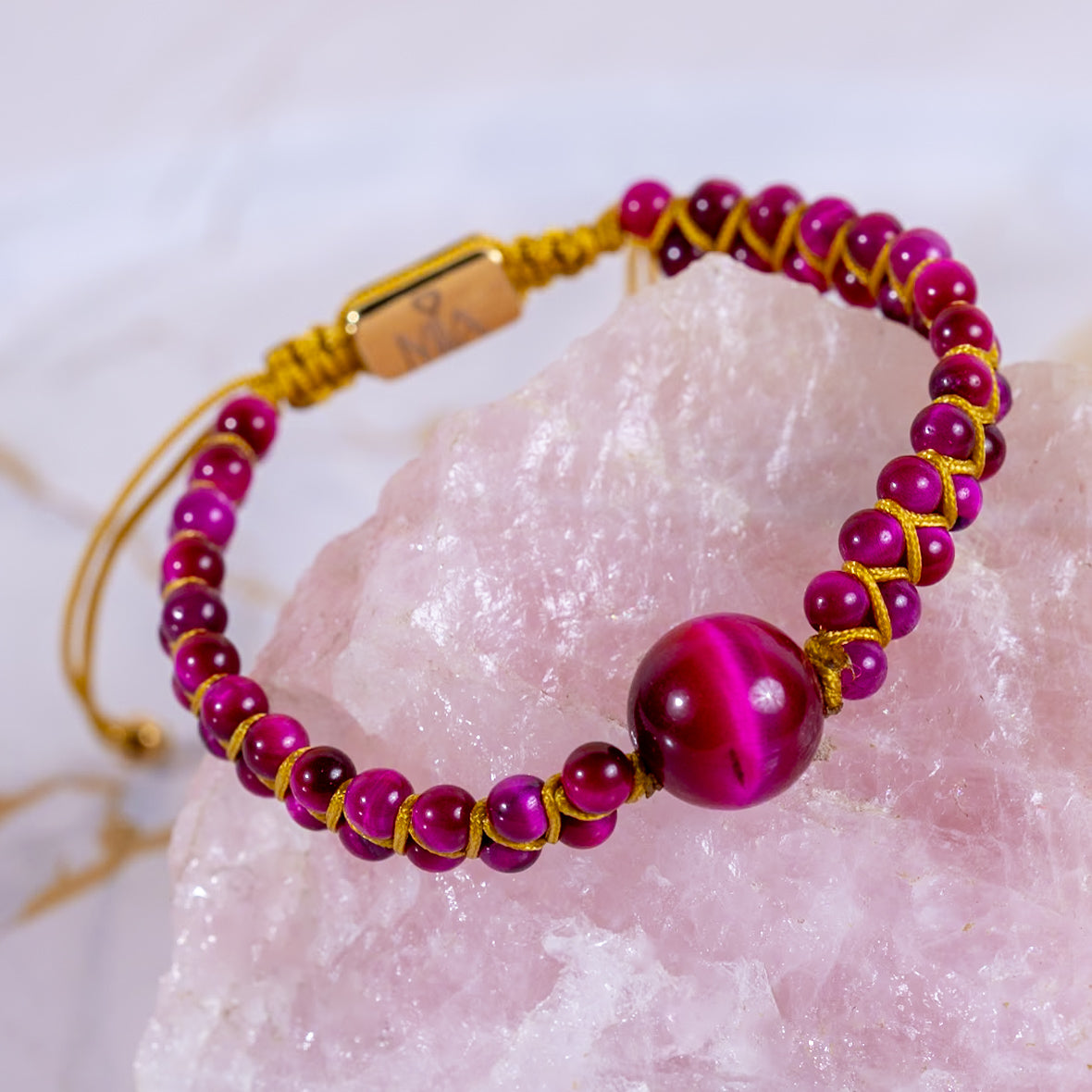 Pulsera Mia Signature Ojo de Tigre Rosado