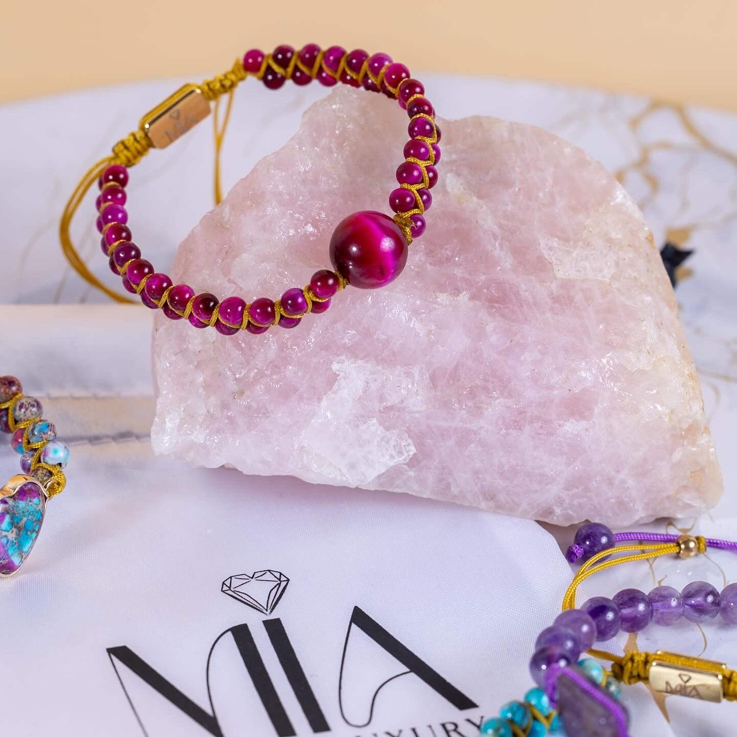 Pulsera Mia Signature Ojo de Tigre Rosado