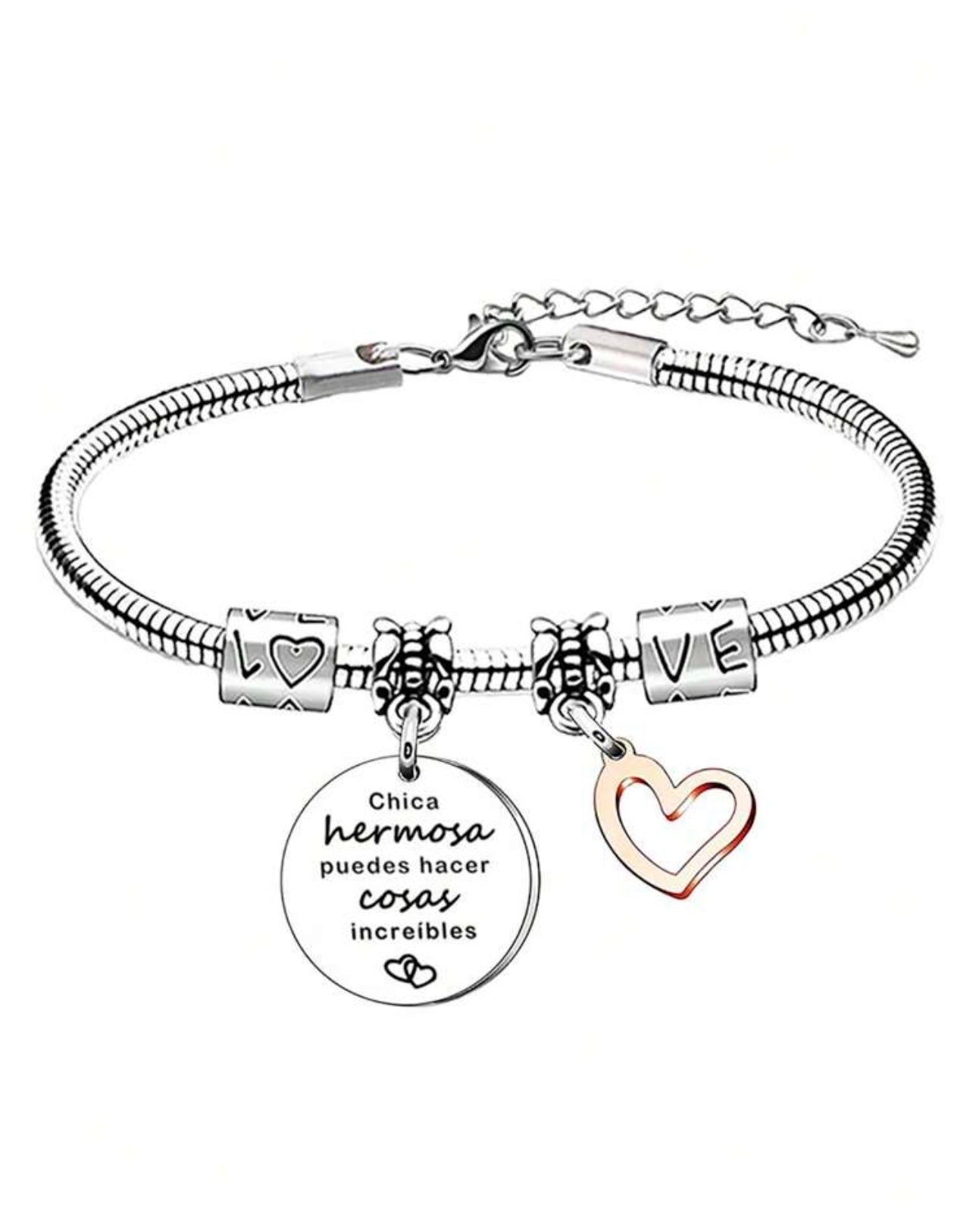 Brazalete Hermosa en plateado