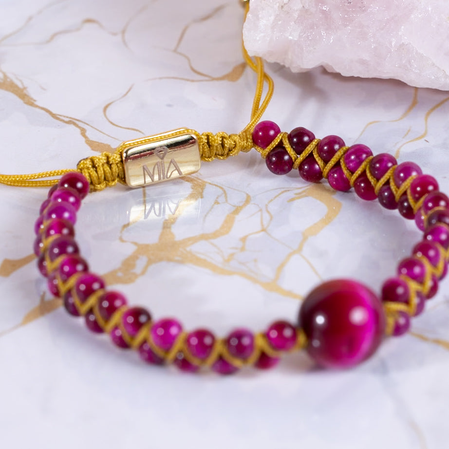 Pulsera Mia Signature Ojo de Tigre Rosado