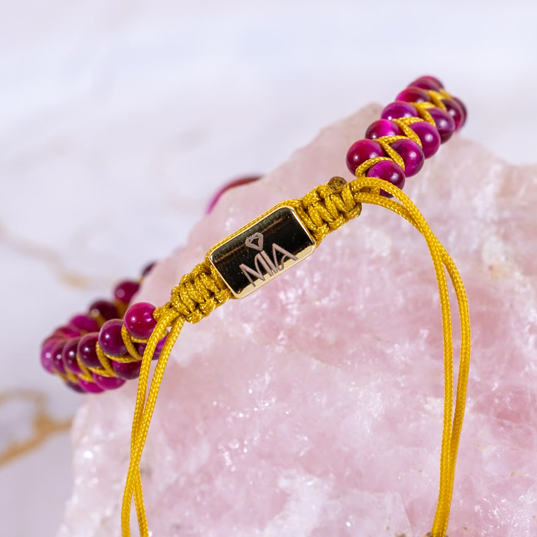 Pulsera Mia Signature Ojo de Tigre Rosado