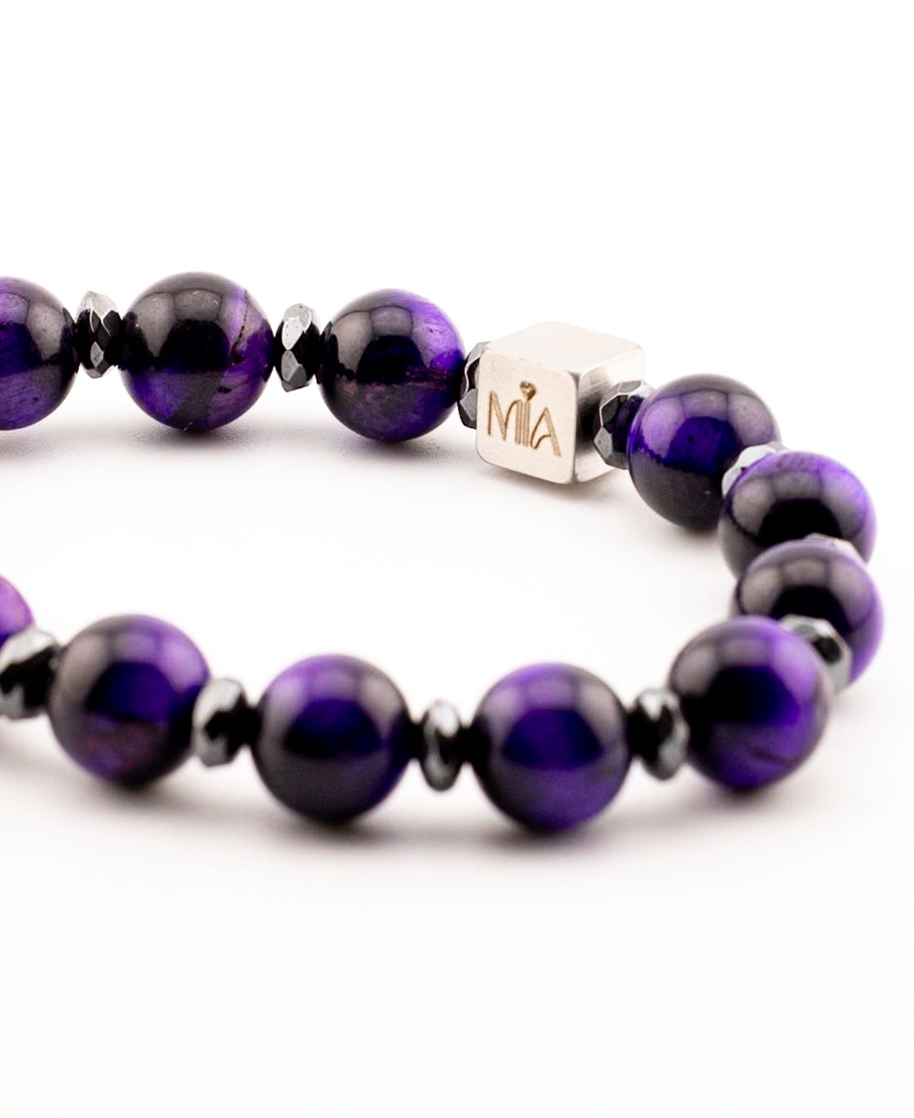 Pulsera Mia Signature Dracarys Ojo de tigre Morado