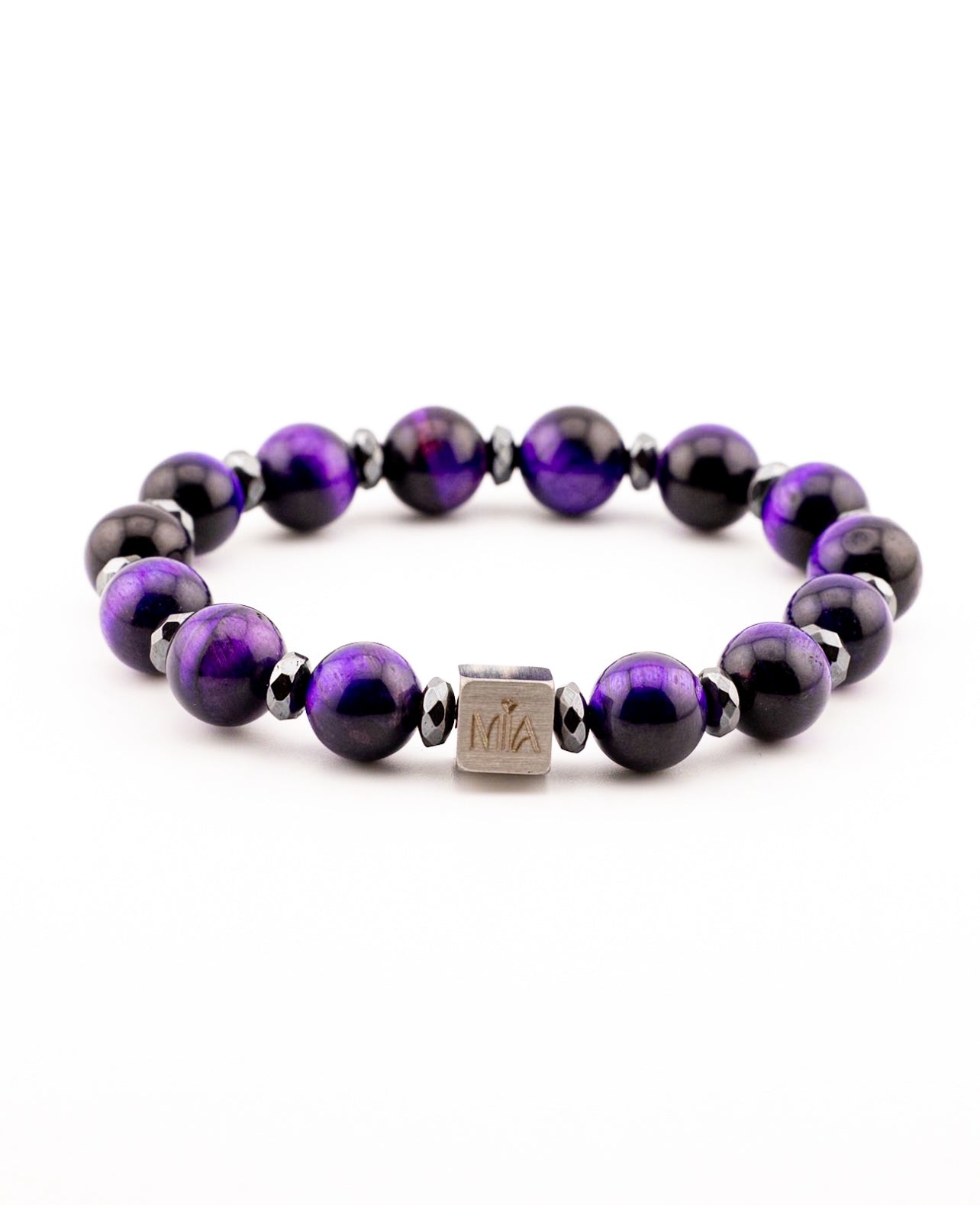 Pulsera Mia Signature Dracarys Ojo de tigre Morado