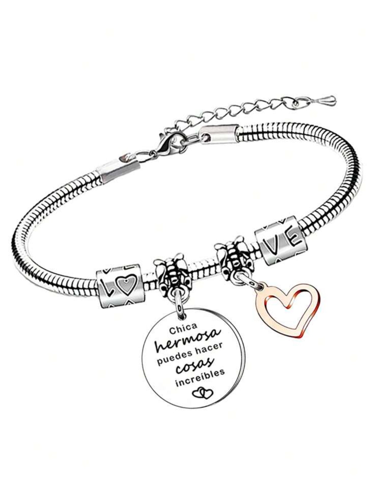 Brazalete Hermosa en plateado