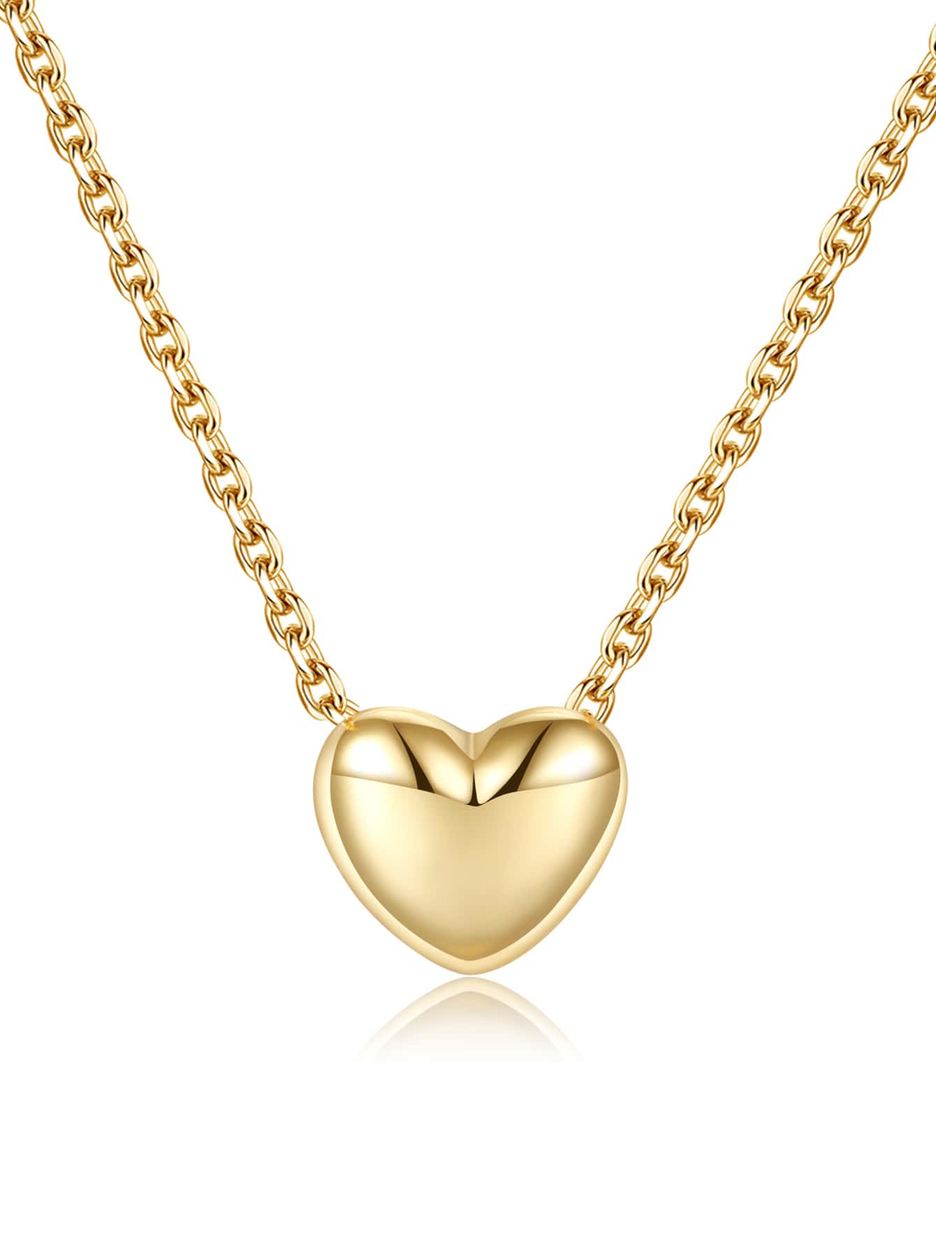 Collar Romantico de Corazon con baño de Oro de 14 Kl