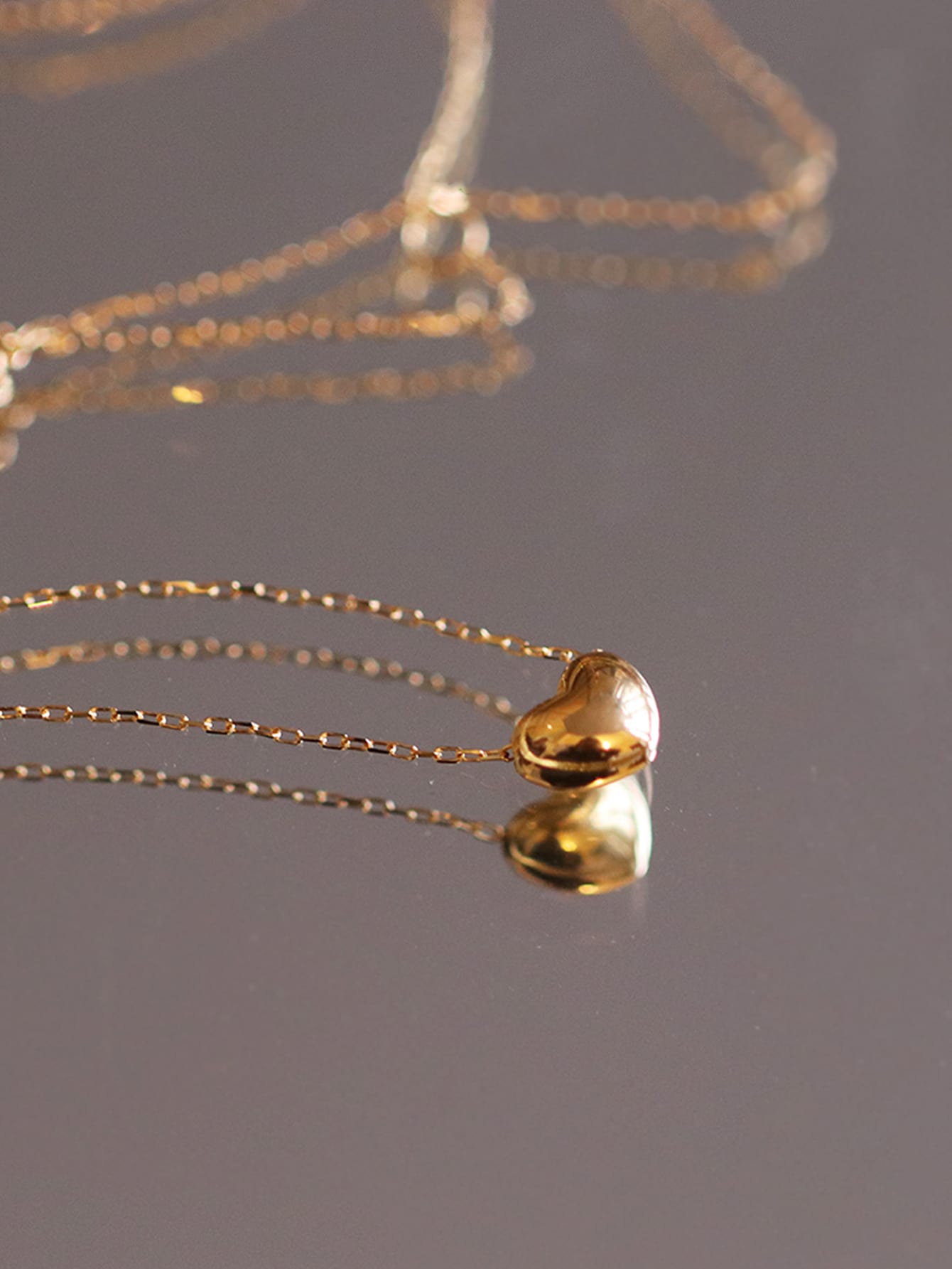 Collar Romantico de Corazon con baño de Oro de 14 Kl