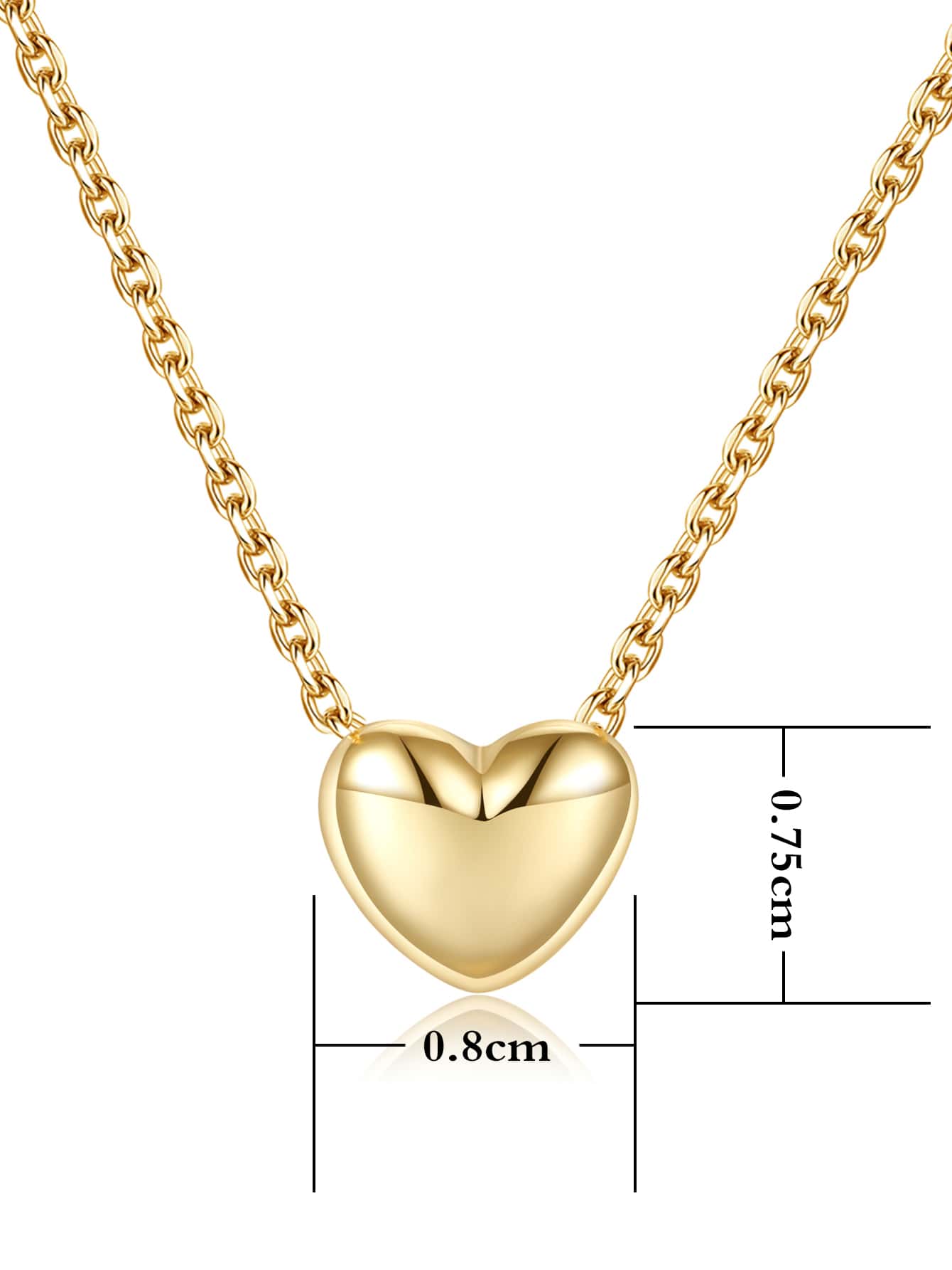 Collar Romantico de Corazon con baño de Oro de 14 Kl