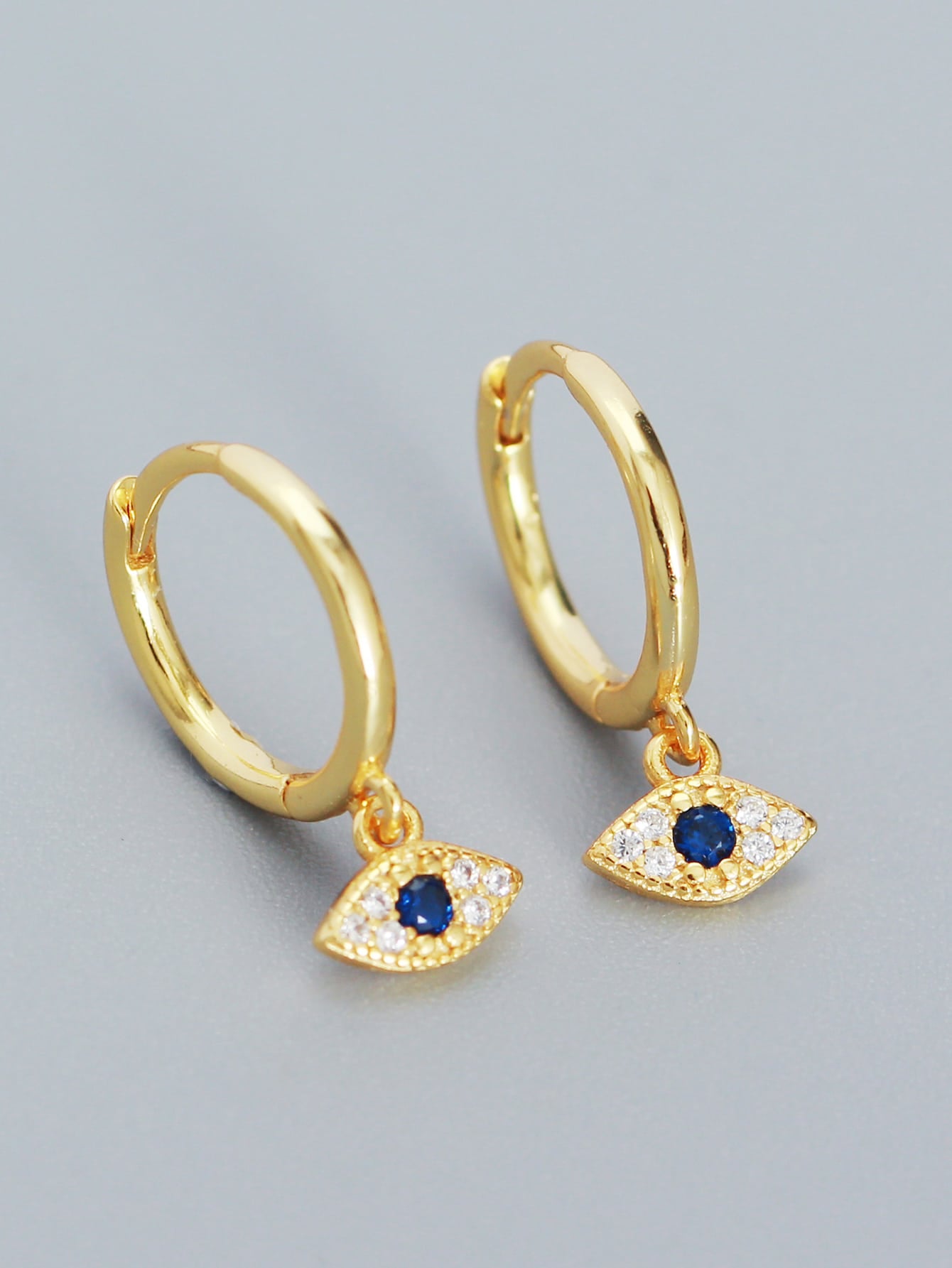 Pendientes Ojo turco en Plata con Baño de oro de 14 Kl