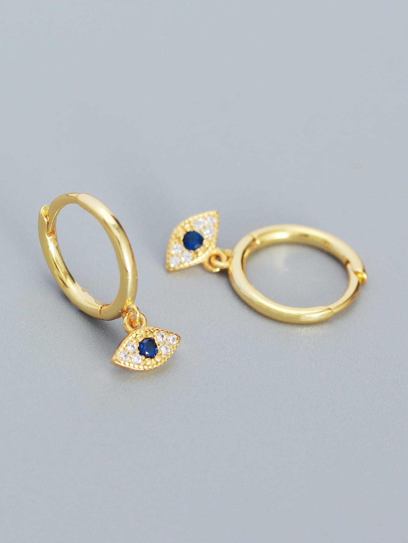 Pendientes Ojo turco en Plata con Baño de oro de 14 Kl