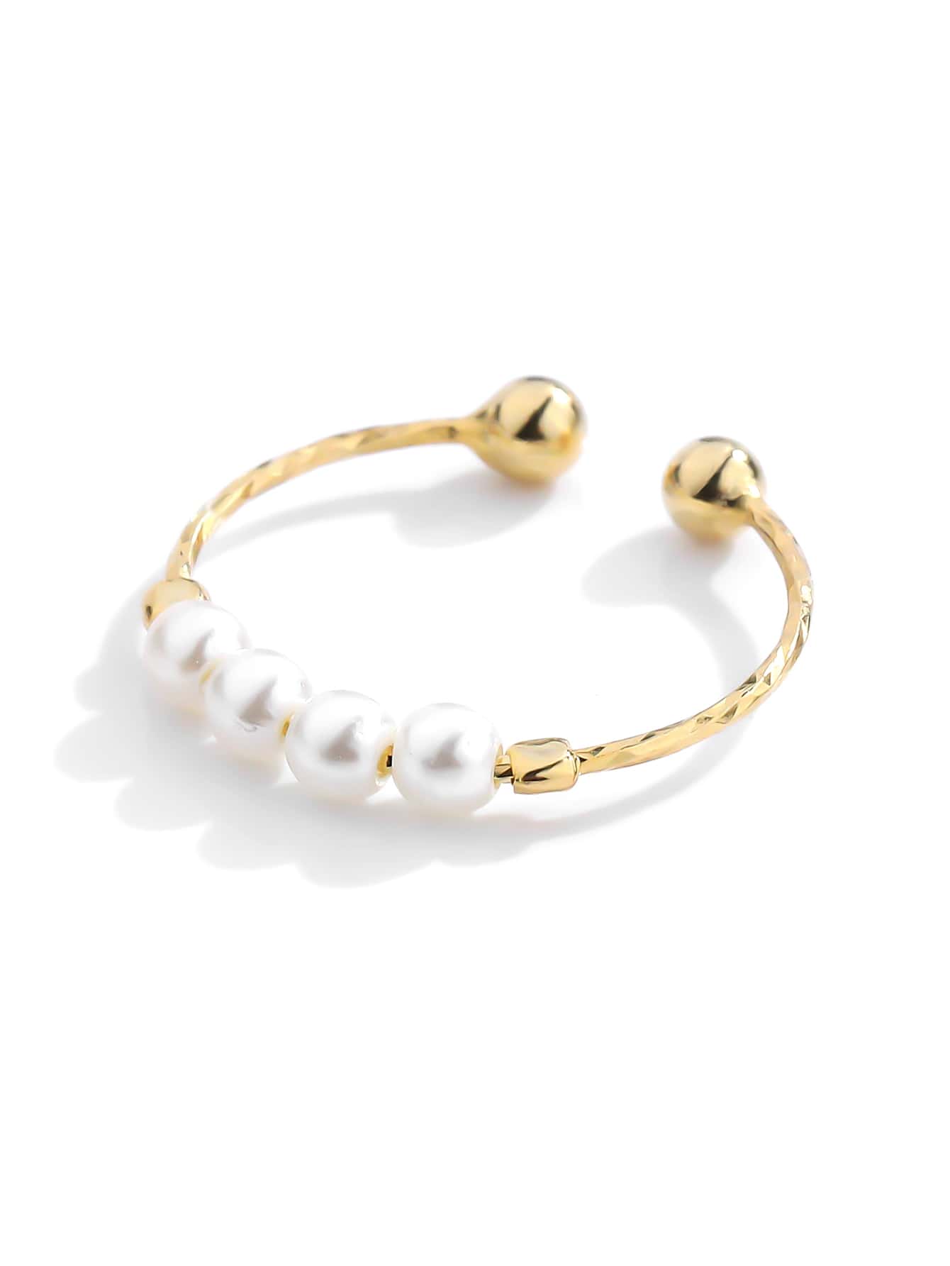 Anillo de plata con adorno de Perlas de Imitación