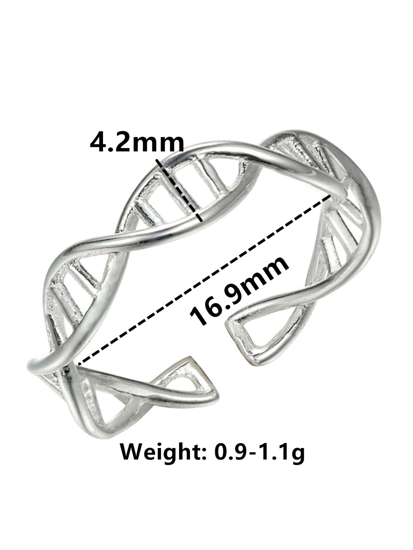 Anillo ajustable en Plata de ley 925