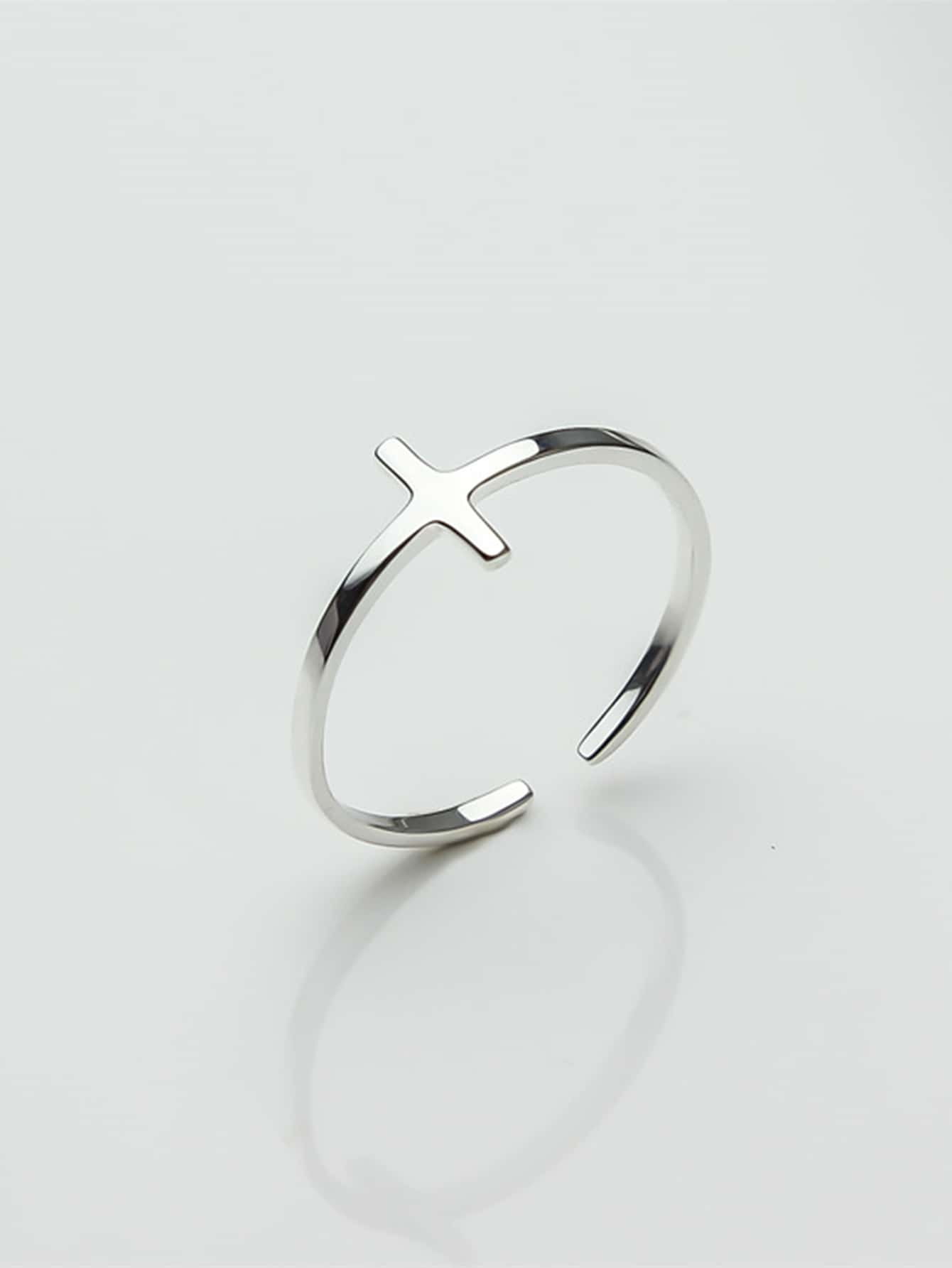 Anillo de Cruz ajustable en Plata de ley 925