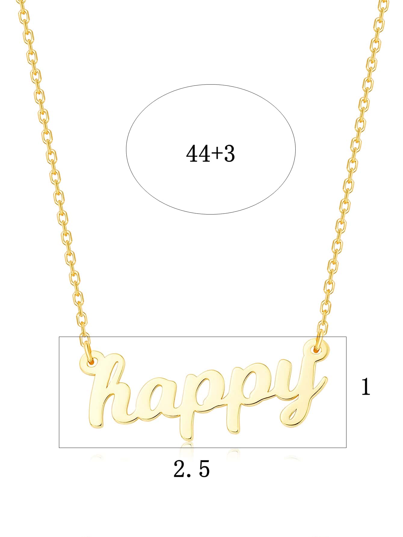 Collar Happy en Plata con baño de Oro de 14Kl