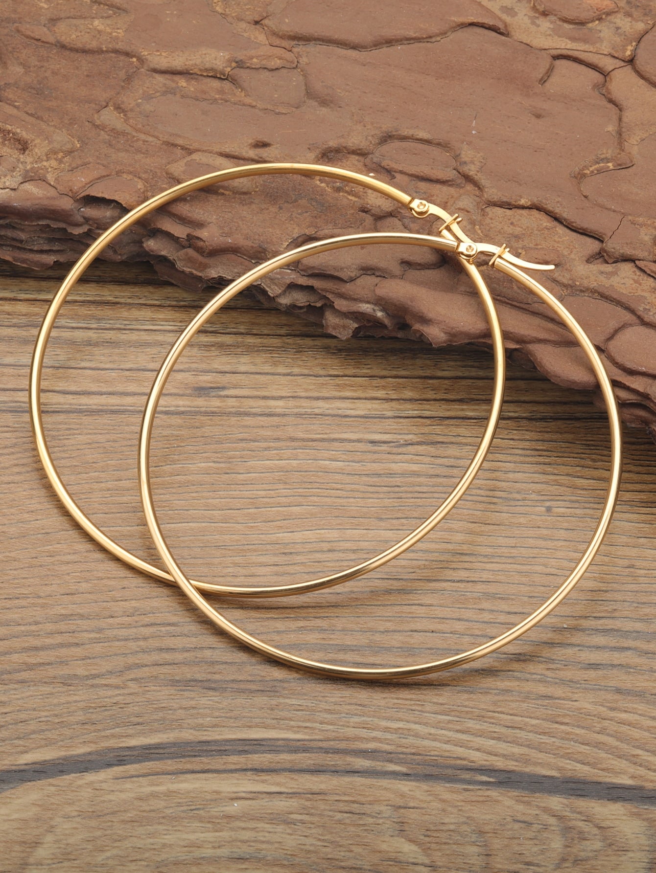 Pendientes Minimalistas Grandes en Acero Inoxidable
