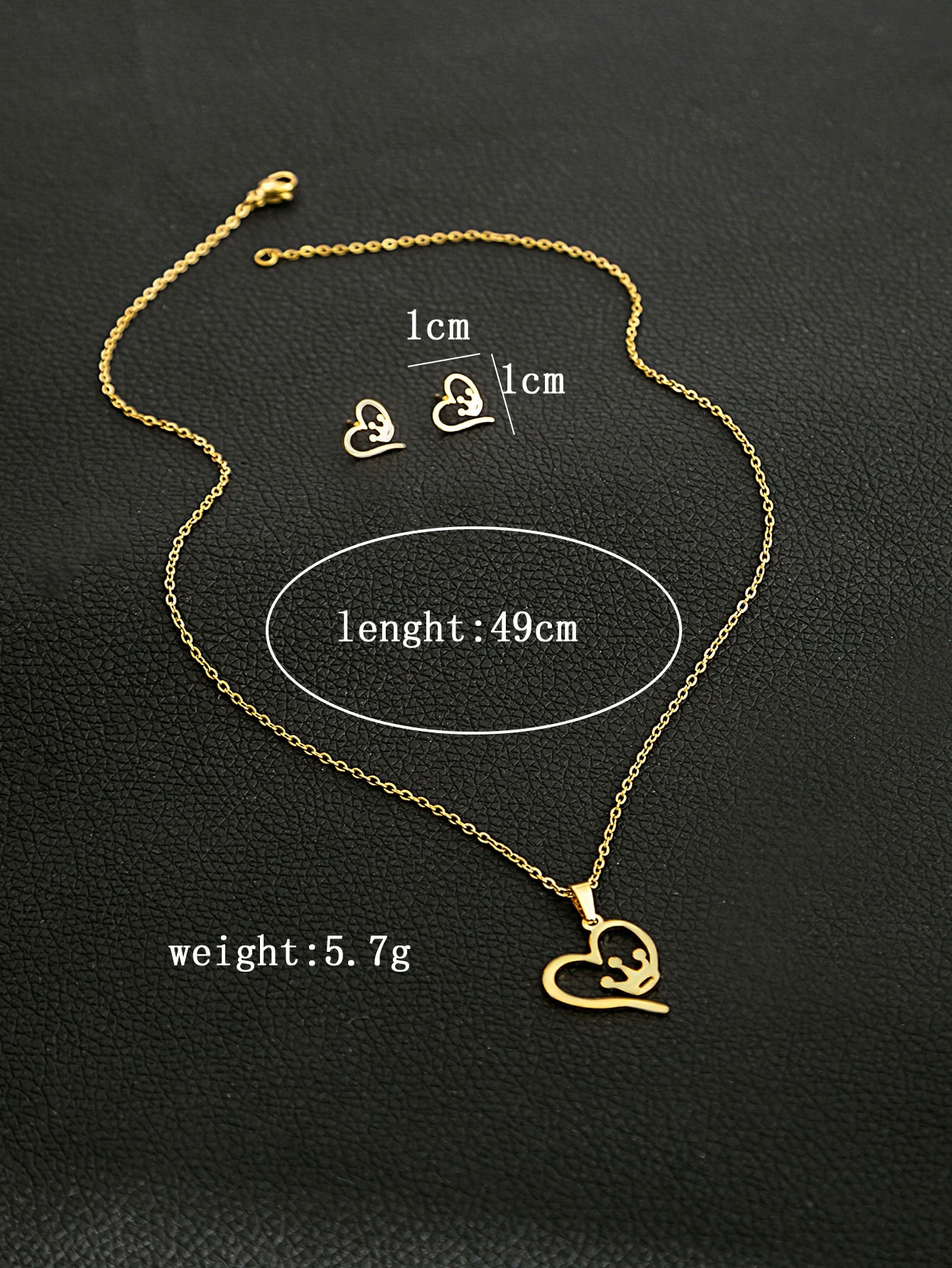 Set de 3 piezas Love Queen en Acero Inoxidable Dorado