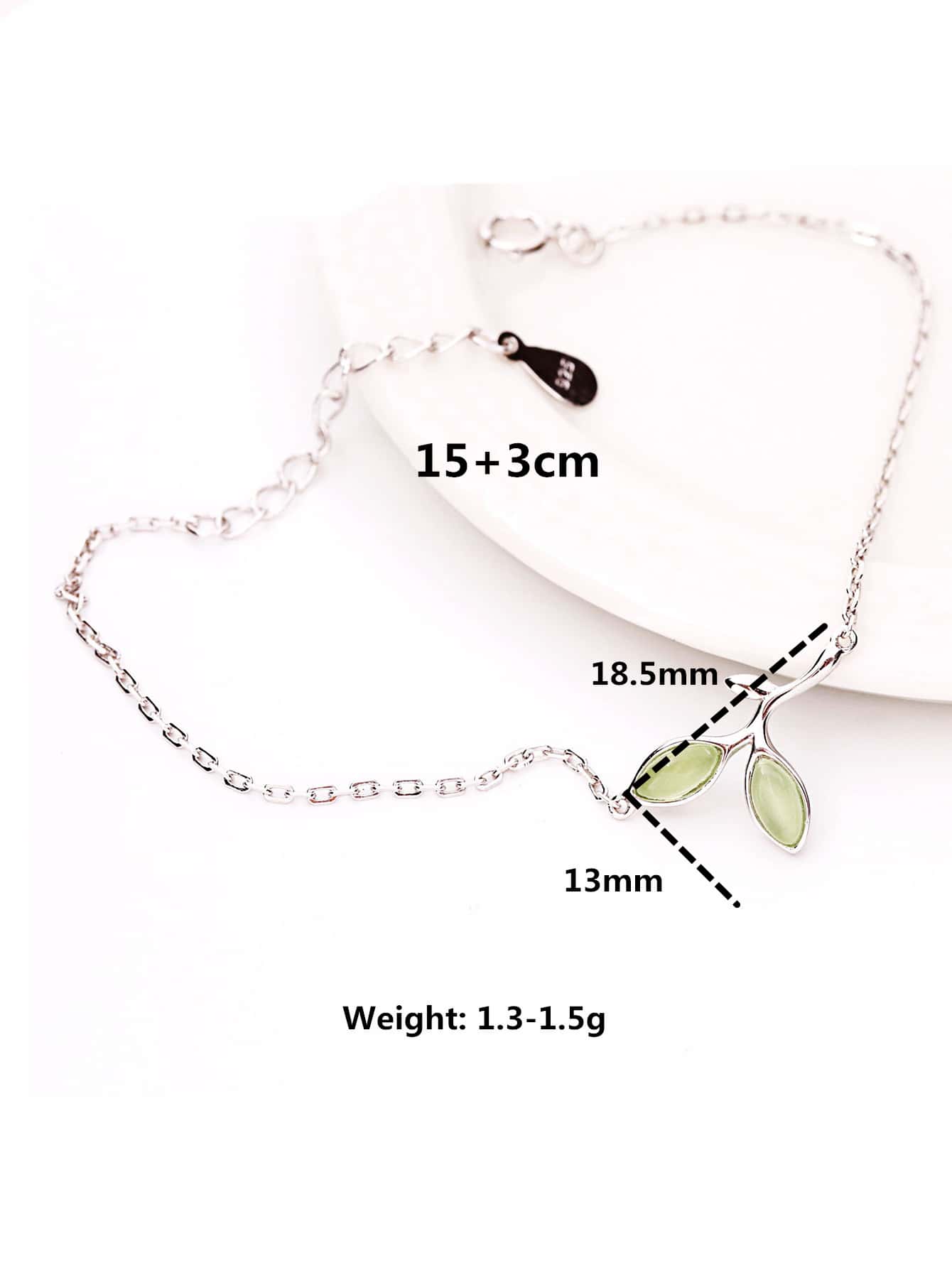 Pulsera en Plata 925 con diseño de Hojas plateada