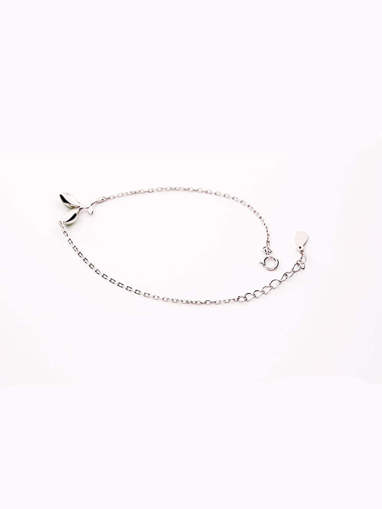Pulsera en Plata 925 con diseño de Hojas plateada