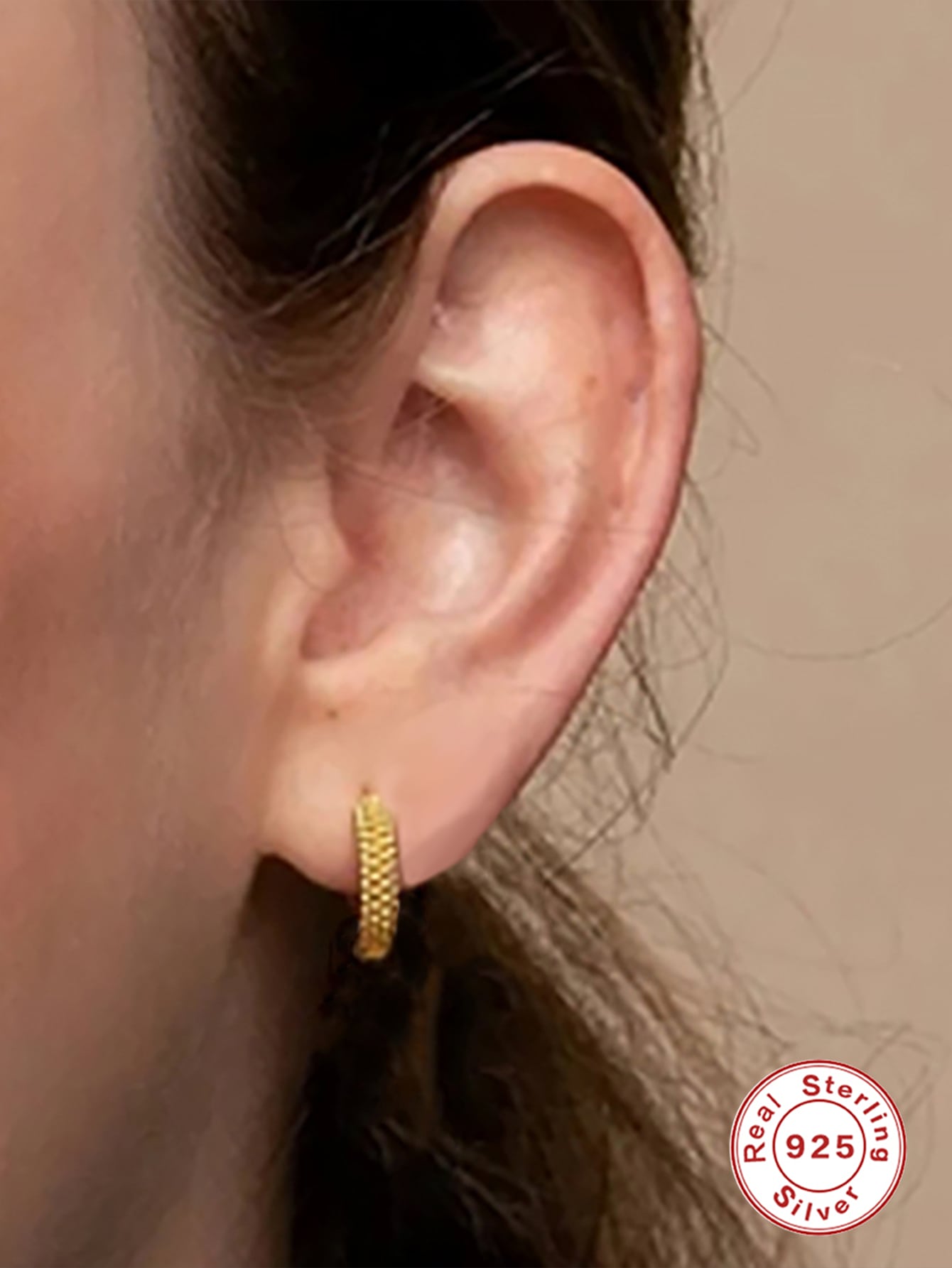 Pendientes de Aro Minimalista en Plata 925 con baño de Oro de 14kl