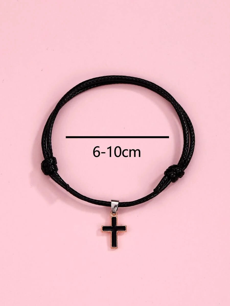 Pulsera para parejas con accesorio cruzado