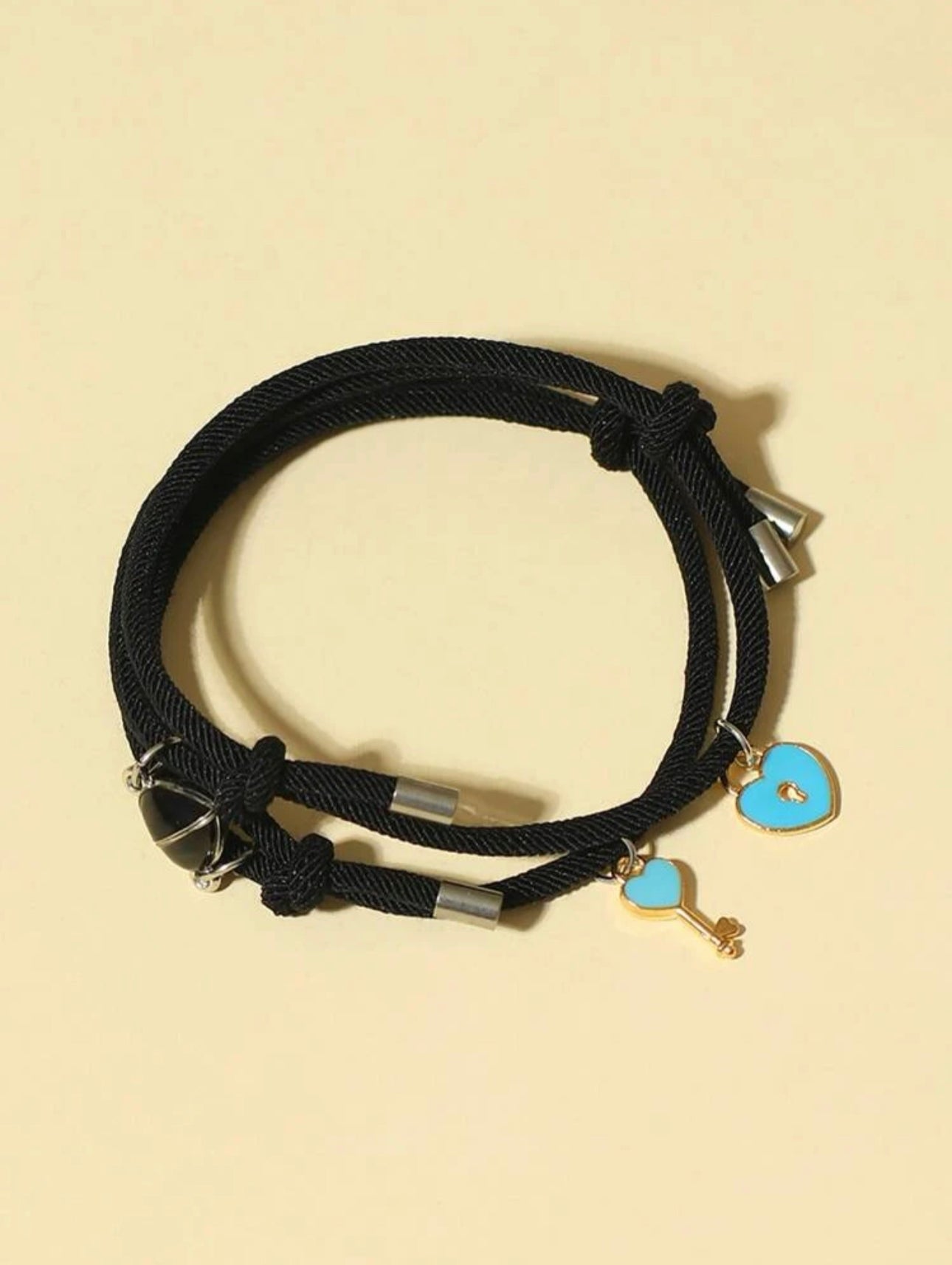 Pulsera para parejas con colgante de llave y corazón que brillan en la oscuridad