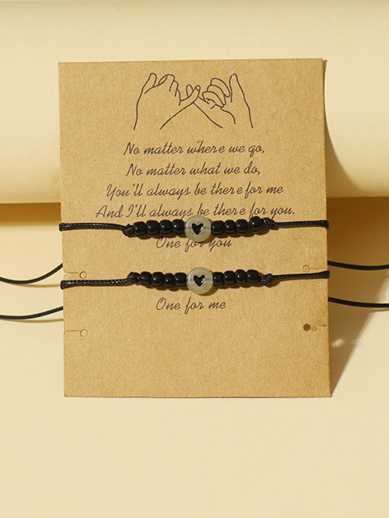 pulsera para parejas brillante en oscuro con diseño de corazón 2 piezas