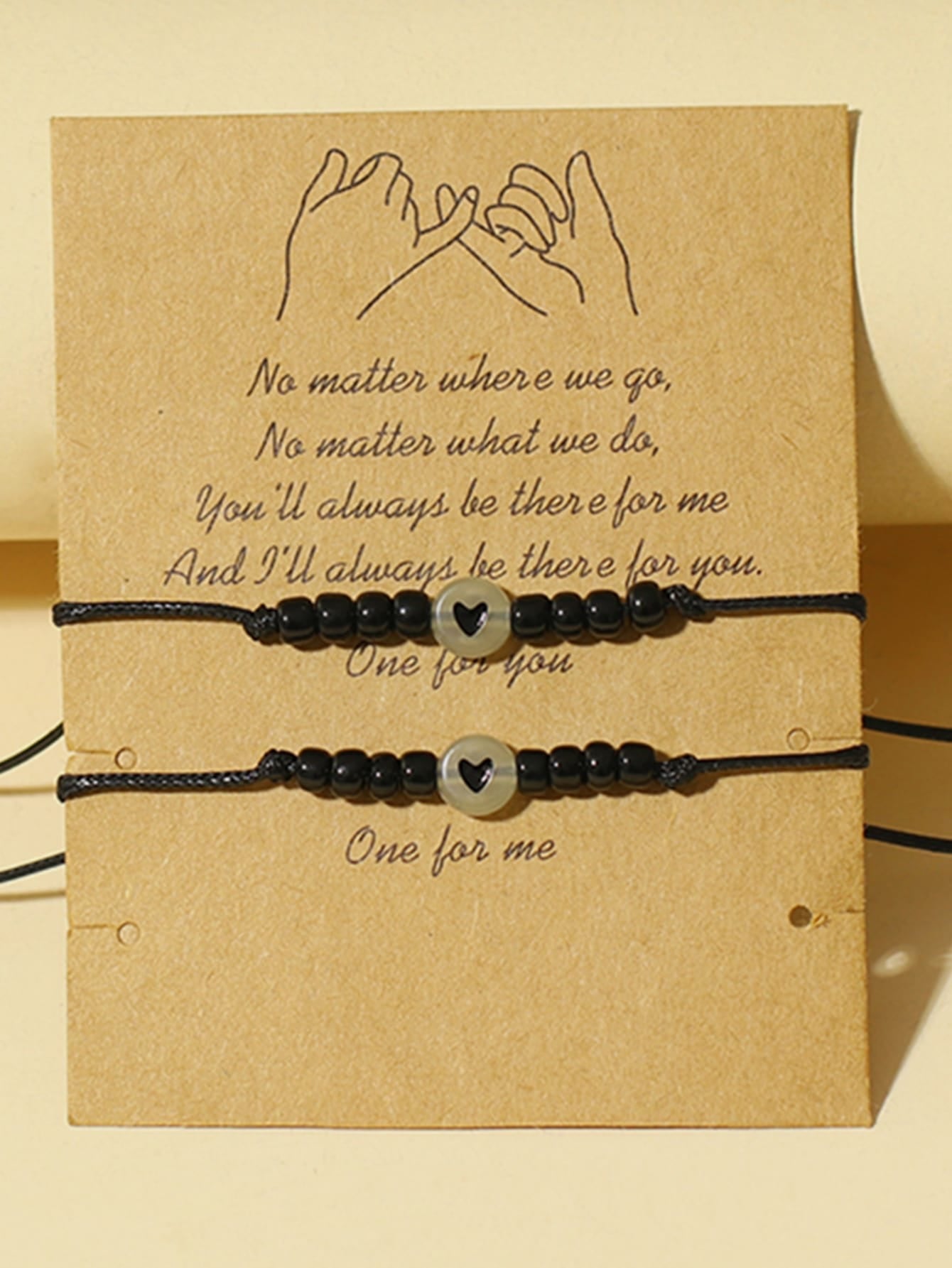 pulsera para parejas brillante en oscuro con diseño de corazón 2 piezas