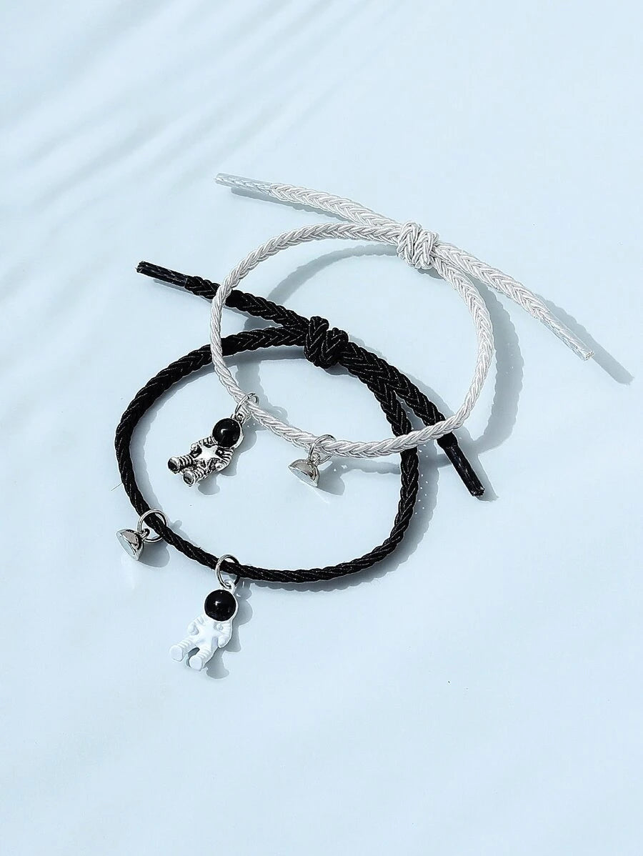 Pulsera para parejas astronauta accesorio magnético corchete