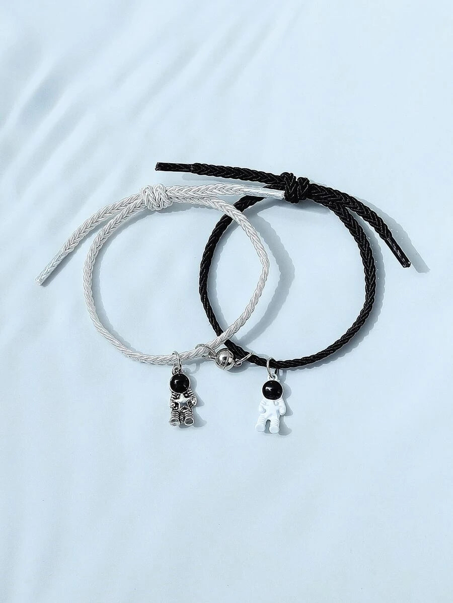 Pulsera para parejas astronauta accesorio magnético corchete