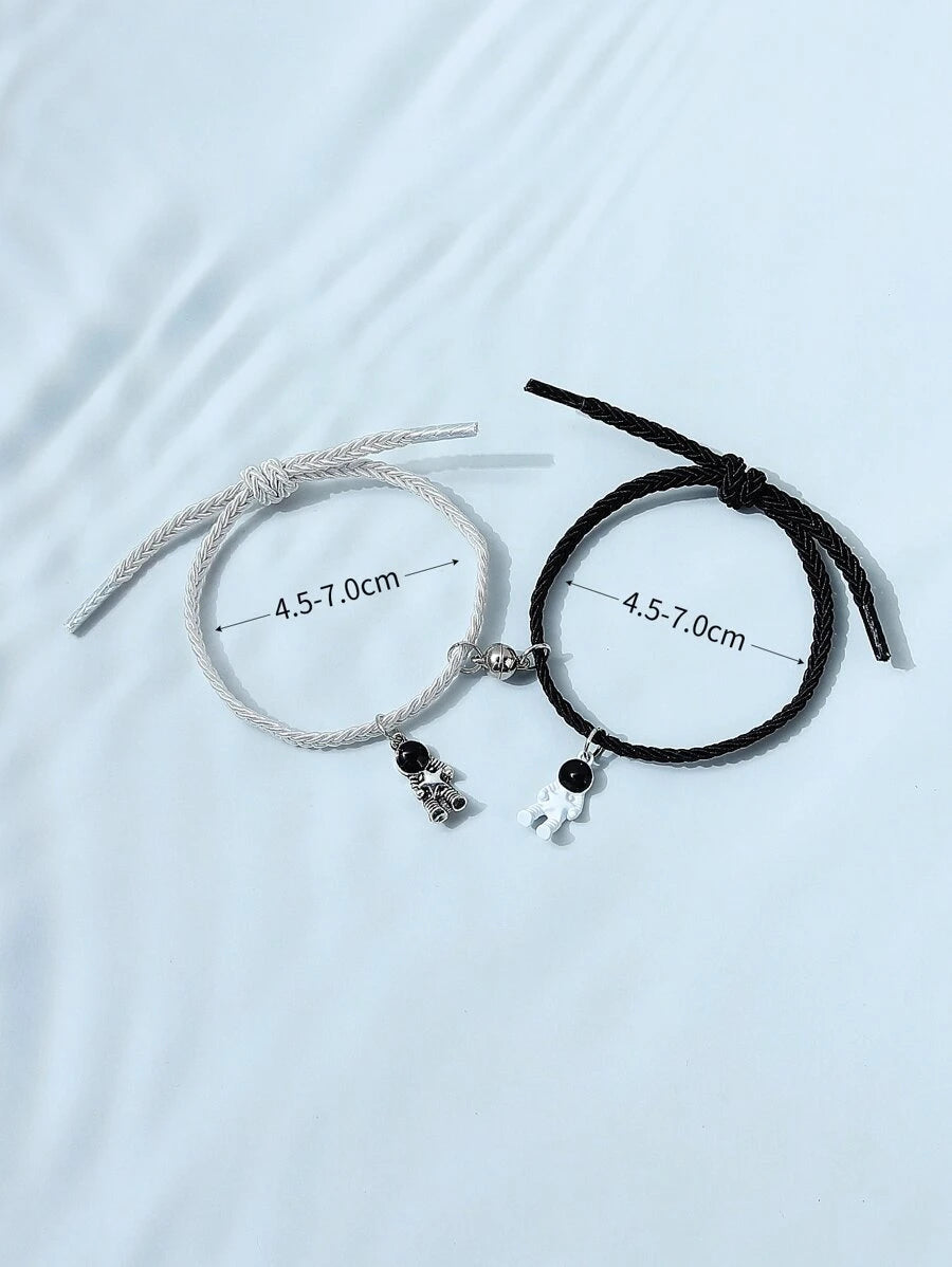 Pulsera para parejas astronauta accesorio magnético corchete