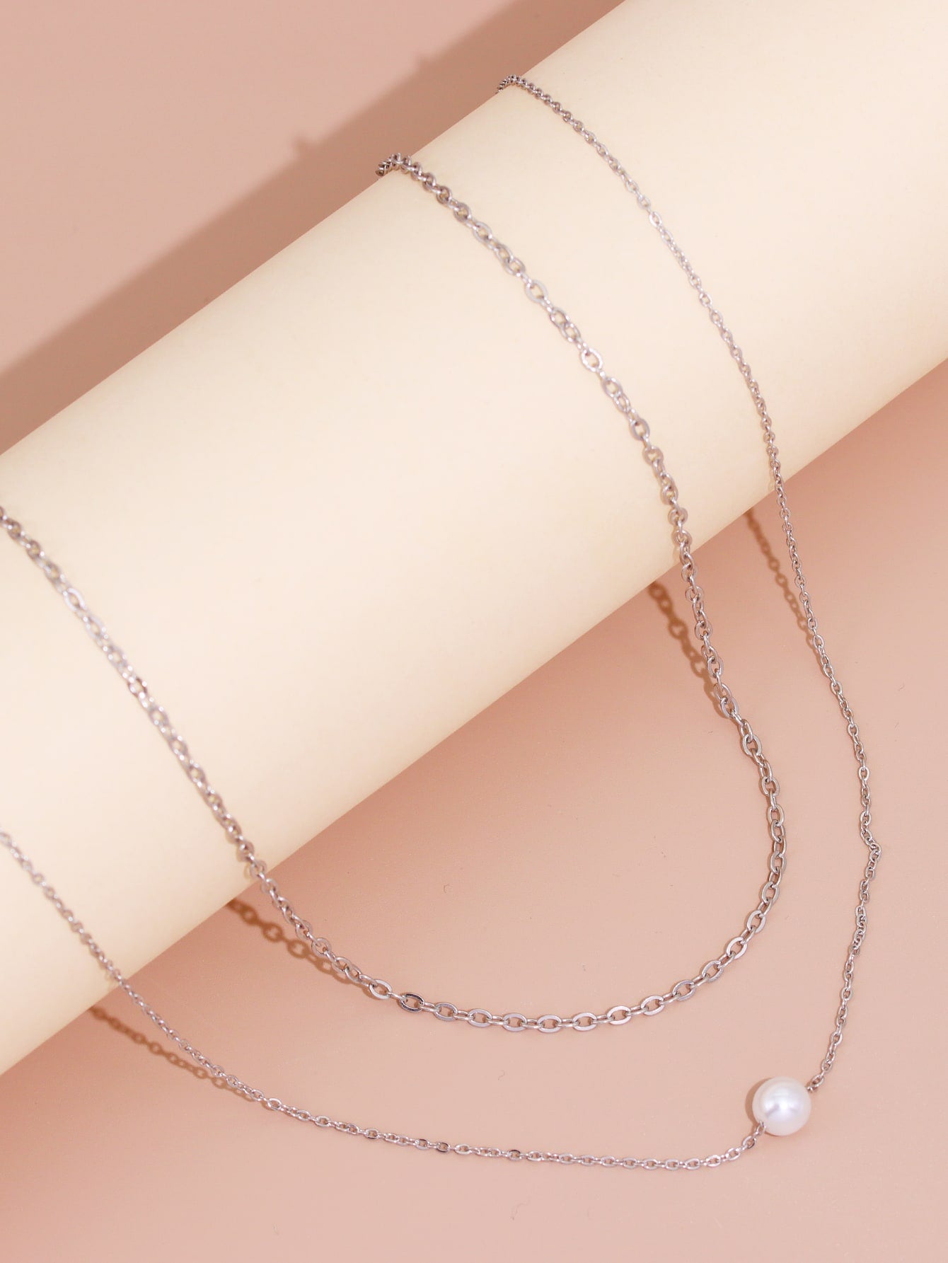 Cadena para la cintura con decoración de perlas de imitación en Acero Inoxidable